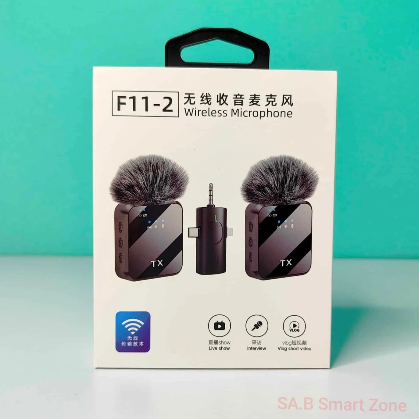 F11-2 Wireless Collar Microphone - iPhone Android Type-C With Camera
